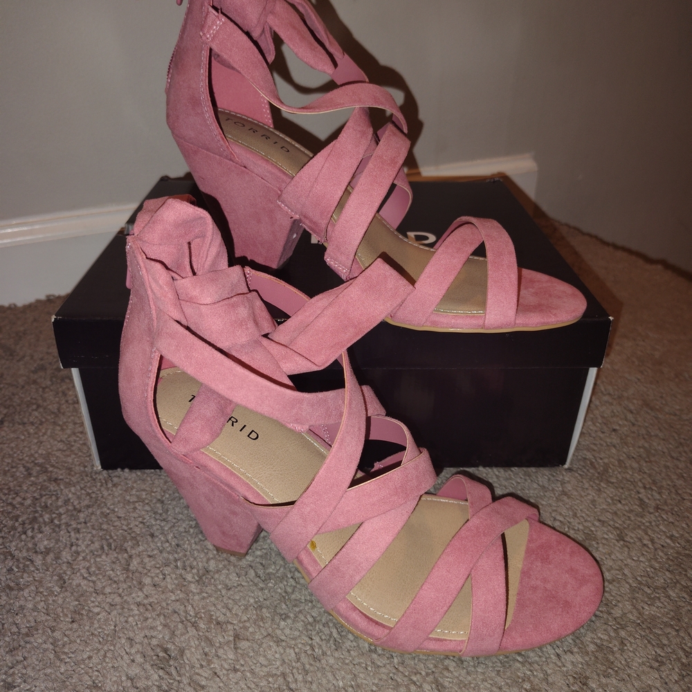 Pink Strappy Heeled Sandals